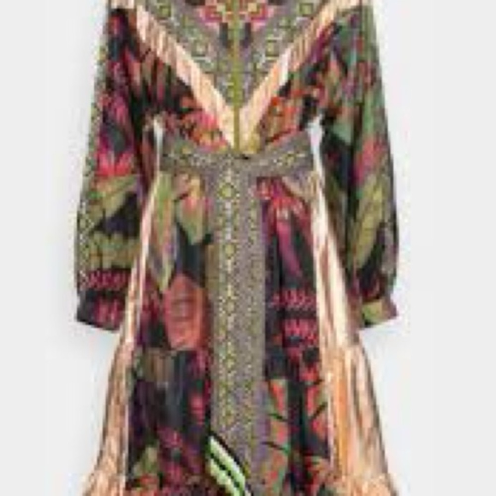 Farm Rio Tropical Forest Metallic Patterned Dress/Jacket - Picture 3 of 10